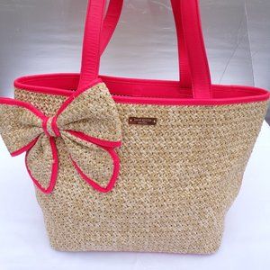 CLASSIC KATE SPADE STRAW WOVEN TOTE BAG
